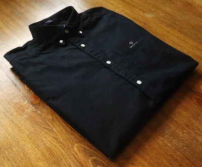 Camisas informales negras para hombre GANT talla S The Beefy Oxford Foto 1 de 4