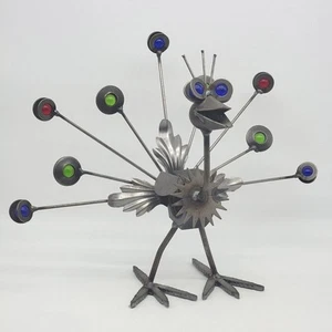 Yardbirds Metal Sculpture Art Peacock Richard Kolb Reclaimed Parts Junkyard Bird - Picture 1 of 18