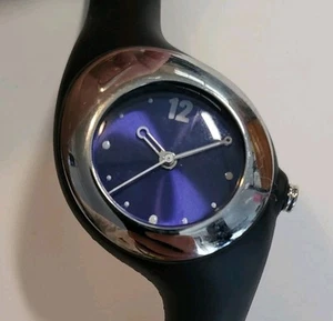 Nike Triax Watch Women 31mm Blue Face WR0070 Light Black Band Good Battery - Picture 1 of 7