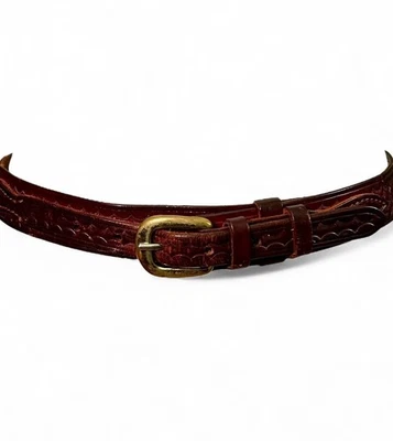 Bianchi Handmade Leather Belt for Eddie Bauer Hand Tooled Vintage 32 Well Worn - Image 1 of 4