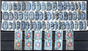 RUSSIA: 1902 - 1905 LOADED Definitives 10k and 14k stamps SG#70 / SG#71 USED - Picture 1 of 1