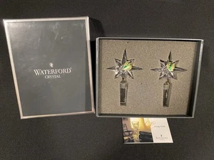 WATERFORD Crystal Wine Bottle 🍾Stoppers Set Of 2 Stars NIB w/stickers - Picture 1 of 16