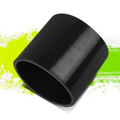 3" ID 3" LARGO RECTO 4 CAPAS NEGRO SILICONA MANGUERA ADMISIÓN DE AIRE/TURBO TUBO ACOPLADOR Foto 1 de 4