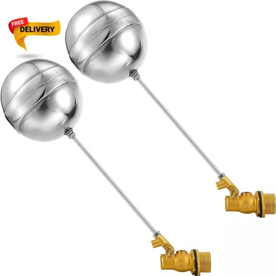 2 Pcs Stainless Steel Float Ball Valve 3/4 Inch DN20 for Water Tank - Image 1 of 2