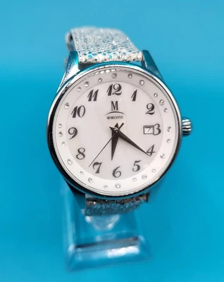 Momentus DW163 Diamond Ladies Luxury Analog 36mm Watch Leather Strap 30M WR-NEW - image 1 of 4