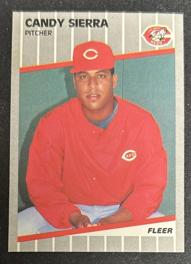1989 Fleer Candy Sierra Baseball Rookie Card (RC) 171 Reds Pitcher VG Edge Dings - Image 1 of 2
