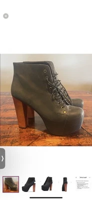 Jeffrey Campbell Lita Black Platform Boots Size 11 New Without Box - Image 1 of 4