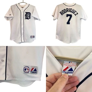 Detroit Tigers Pudge Rodriguez 7 Majestic Large Baseball Jersey White VTG READ - Picture 1 of 15