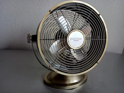 Nautica Home Retro Small Desk Fan Gold Tone - Image 1 of 4