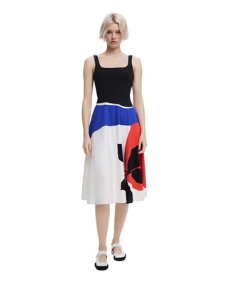 Новый, желательный графический печать миди платье в многоцветный размер M #MD0112 - Изображение 1 из 4