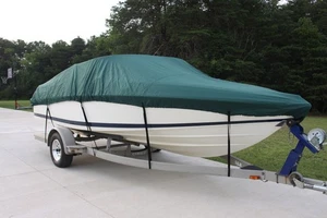NEW VORTEX COMBO PACK HEAVY DUTY GREEN 16 17 17.5' BOAT COVER + SUPPORT SYSTEM - Picture 1 of 1