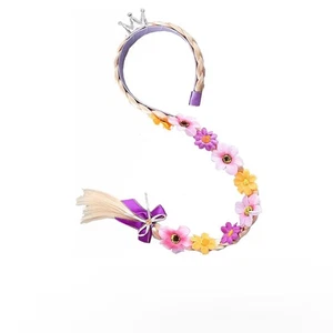 Prinzessin Dress Up Perücken, lila lange geflochtene Perücke Stirnbänder für Mädchen Haare Cosplay - Bild 1 von 5