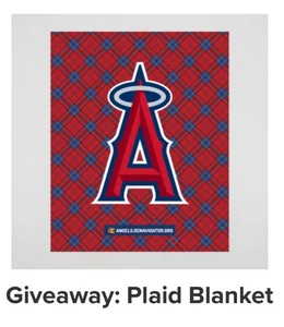 Two Los Angeles Angels Plaid/Checkered Throw Blankets SGA 6/28/25 New In Bag - Picture 1 of 3