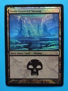 MTG 1x FOIL Snow-Covered Swamp LP Coldsnap Magic - Picture 1 of 1