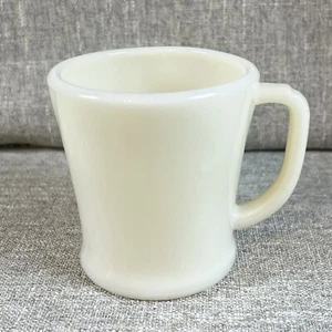 Taza de vidrio de leche marfil Fire-King Oven Ware vintage con fondo plano - Imagen 1 de 8