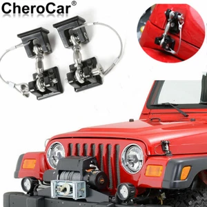 Aluminum Hood Locking Latches Lock Catch Pins Fit for 2007-2017 Jeep Wrangler JK - Picture 1 of 9