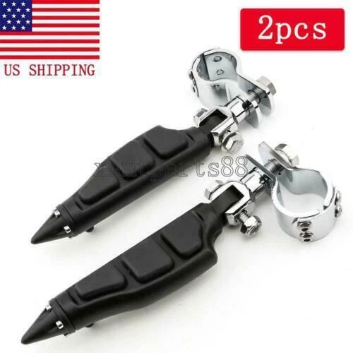 Abrazaderas de montaje de reposapiés negras de 1"-1-1/4" para Suzuki Intruder 1500 VL1500 Foto 1 de 4