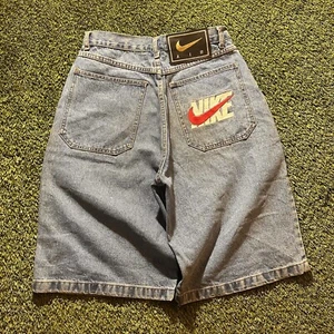 Vintage 90s y2k Nike air jeans shorts carpenter jorts wide leg baggy Size 30 - Picture 1 of 8
