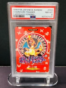 PSA 8 1996 Bandai Pokemon Carddass Charizard No.000 Town Map Back Japanese - Picture 1 of 2
