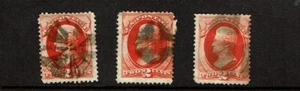 1879 U.S. CLASSIC 2c Vermilion Jackson LOT OF 3 Sc#183 Great Fancy Cancels - Picture 1 of 1