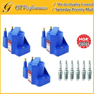 Performance Blue Ignition Coil & NGK Spark Plug 6PCS for Buick Chevrolet Pontiac - Picture 1 of 5