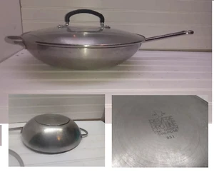 Revere Ware Proline Wok 5 Qt Copper Core Stainless 12" Skillet Fry Saute Pan Lid - Picture 1 of 8
