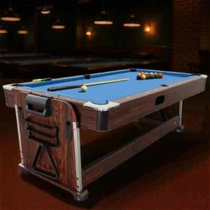 7FT 4 In 1 Multifunction Convertible Pool Table/Tennis/Office/Air Hockey Walnut - Picture 1 of 7