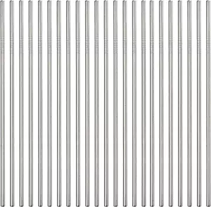 Reusable Metal Straw 50Pcs in Bulk.265Mm Reusable Stainless Steel Straight Straw - Picture 1 of 7