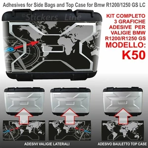 3er Set Vario Koffer Aufkleber BMW R1200 R1250GS LC (BLK) Bags Sticker - Bild 1 von 1
