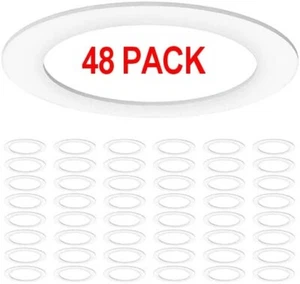 Sunco 48 Pack Goof Rings for 6 Inch Recessed Lights, Flush Mount White Can Light - Picture 1 of 8