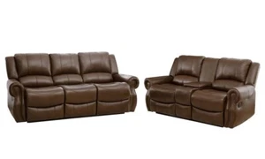 Ashley Brand Furniture living Room Set - Brown leather recliners - Picture 1 of 1