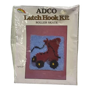 VTG Adco Creation Roller Skate Latch Hook Kit Sealed #1211, 12" x 12", 70s-80s - Picture 1 of 10