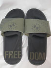 Under Armour Ignite Freedom Slides Sandals Olive Black Flag Men's Size 8