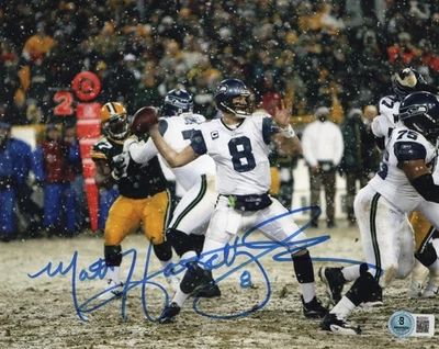Foto 8x10 Beckett BAS firmada autografiada por Matt Hasselbeck de Seattle Seahawks Foto 1 de 2