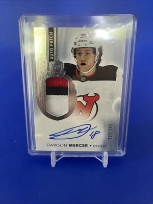 21-22 THE CUP HOCKEY ROOKIE AUTO PATCH DAWSON MERCER 205/249 #189 - Image 1 of 2