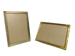 Lot/2 – Ornate MCM 5x7 Gold-Tone Metal Embossed Vintage Picture Frames - - (q) - Picture 1 of 5