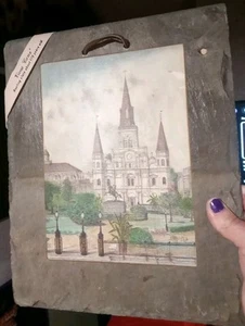 Historic New Orleans Roofing Slate 175Yrs Old Slate W/ C. Art Artist Archie Boyd - Picture 1 of 12