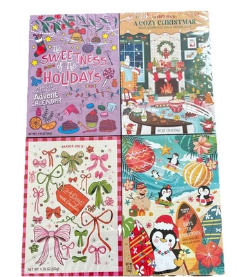TRADER JOE'S Chocolate Advent Calendar 2025 24 Day Countdown Xmas Bundle of 4 - Image 1 of 4
