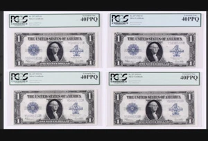 Lot of (4) 1923 1 One Dollar Blue Seal Large Size Silver Certificate Consecutive - Picture 1 of 6