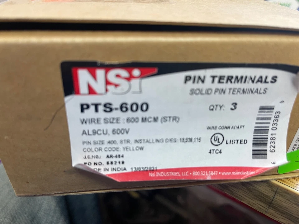 4 FOUR NSI PTS-600 Yellow Die 600 MCM CD23-2CR AL9CU Brand New - Image 1 of 3
