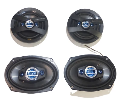 Scosche 6.5 - 6.75 & 6x9 Inch 3 Way Speaker Set of 4 Black HD6504SD HD6904SD - Image 1 of 4