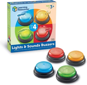 Learning Resources Lights and Sounds Buzzers - Set of 4, Ages 3+ Game Show an... - Picture 1 of 12