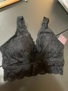 SMART & SEXY Women's Signature Lace Deep V Wireless Bralette Size XL -Black NWT - Picture 1 of 8