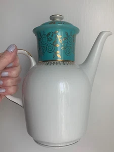 Vintage Mid Century MZ Czechoslovakia Romana Porcelain Coffee Tea Pot #73 - Picture 1 of 7