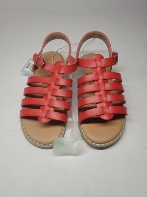 Sandalias Cat & Jack Girls rojas de alta calidad con hebilla dorada. niñas talla 10 Foto 1 de 2