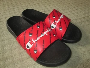 Sandali Champion uomo Super Slide ripetizione rosso nero bianco taglia 11 indossati 1 volta - Foto 1 di 4