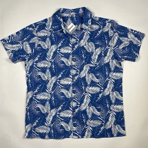 Coofandy Short Sleeve Button Down Hawaiian Shirt Blue Mens Size XL Brand New - Picture 1 of 9