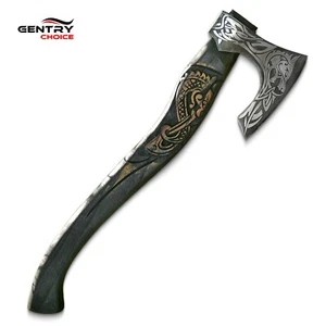 Hand-Forged Carbon Steel Viking Bearded Viking Axe with Ashwood Handle Gunnar - Picture 1 of 8