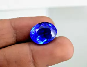 Anillo de zafiro suelto de piedras preciosas de zafiro azul natural 13 quilates corte ovalado, gemas de zafiro - Imagen 1 de 7