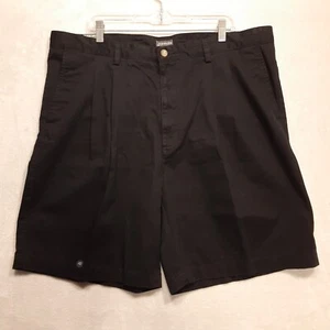 St Johns Bay Mens Classic Short Sz.42/Black/Pleated/Soft Cotton Twill/9" Inseam - Picture 1 of 10